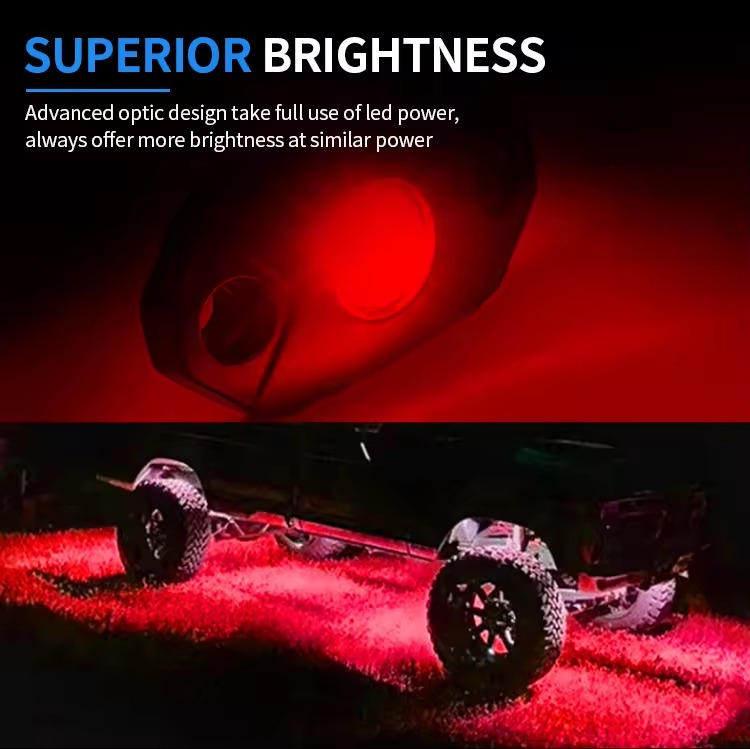 Aurora  LED Multi-color  IP69K RGB  Motorcycle LED Rock Lights
